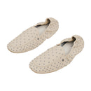 Pair Of Fashion Studded Slip-on Loafers - Beige