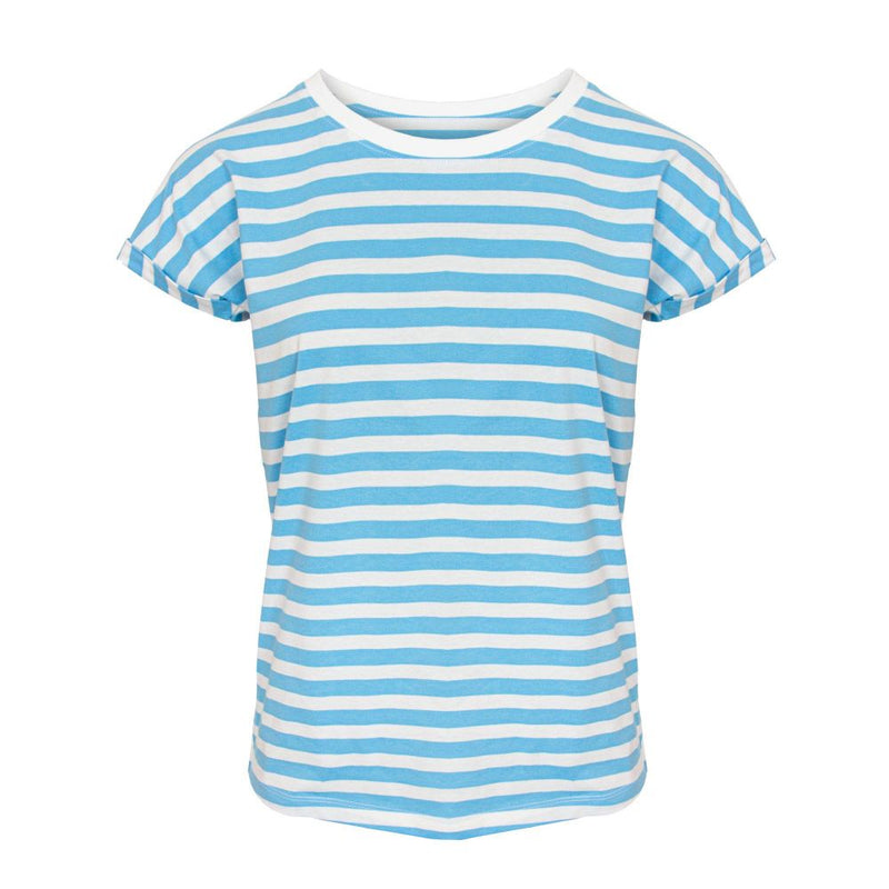 Tru Ladies Stripe Cap Sleeve Top - Blue