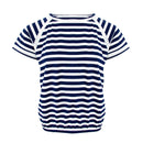 Tru Ladies Bubble Hem Top - Navy Blue