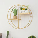 Livingandhome Gold Wall Hanging Storage and Display Decorative Shelf