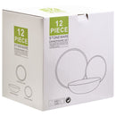 Elmira 12 Piece  Brown Stoneware Dinner Set