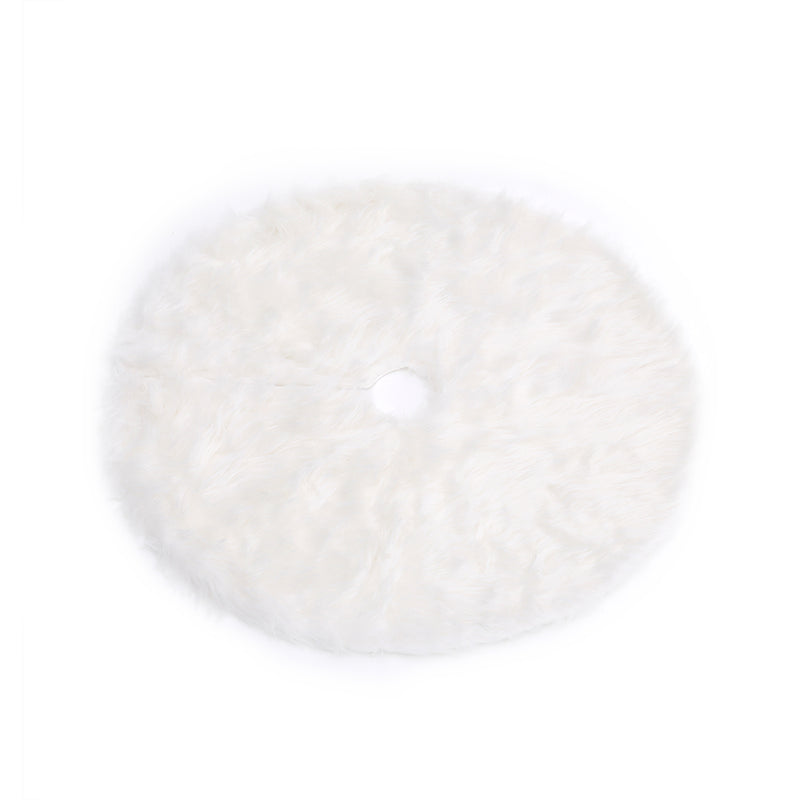 Livingandhome Snow White Plush Christmas Tree Skirt for Holiday Decoration
