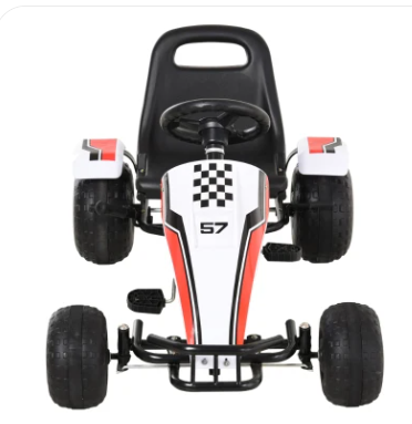 HOMCOM Kids Pedal Go Kart - Red & White