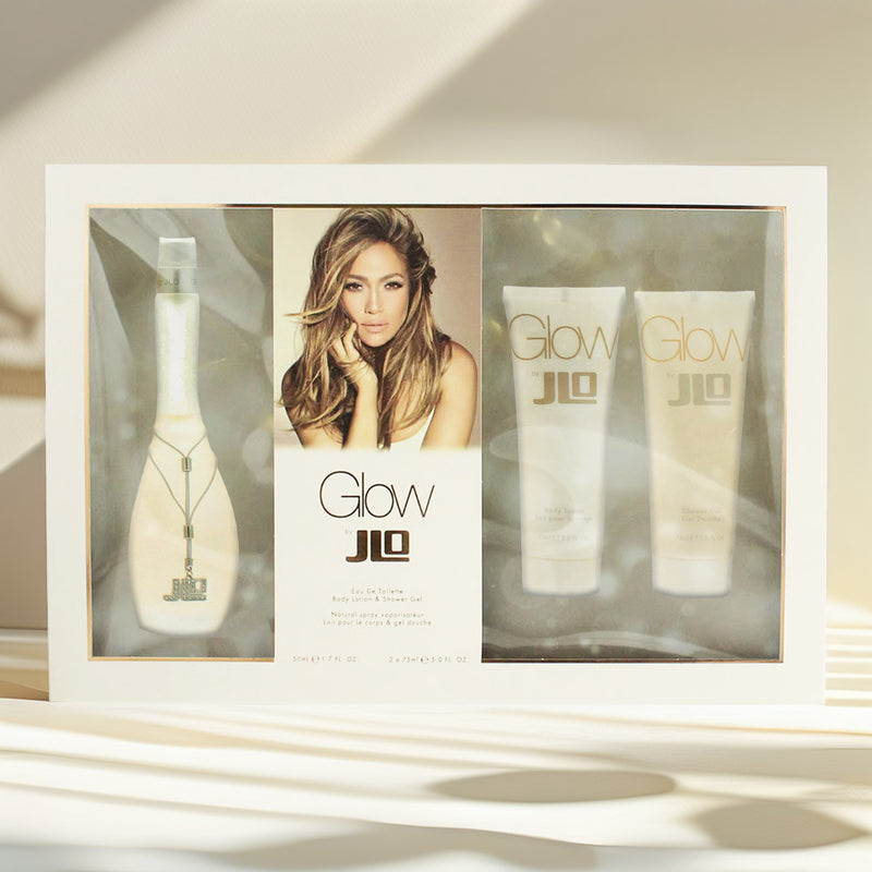 Jennifer Lopez Glow Eau De Toilette 3 Piece Gift Set: Eau De Toilette 50ml - Body Lotion 75ml - Shower Gel 75ml