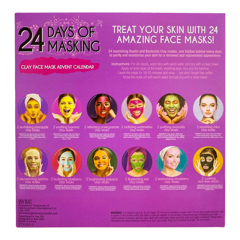 Skin Treats 24 Days of Masking Advent Calendar 24 x Clay Face Mask