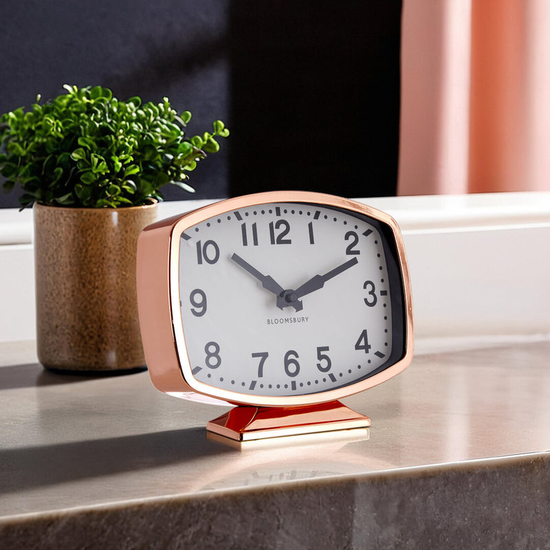 Baillie Rose Gold Finish Table Clock