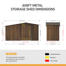 Breeins 4x8FT Metal Garden Storage Shed With Log Storage