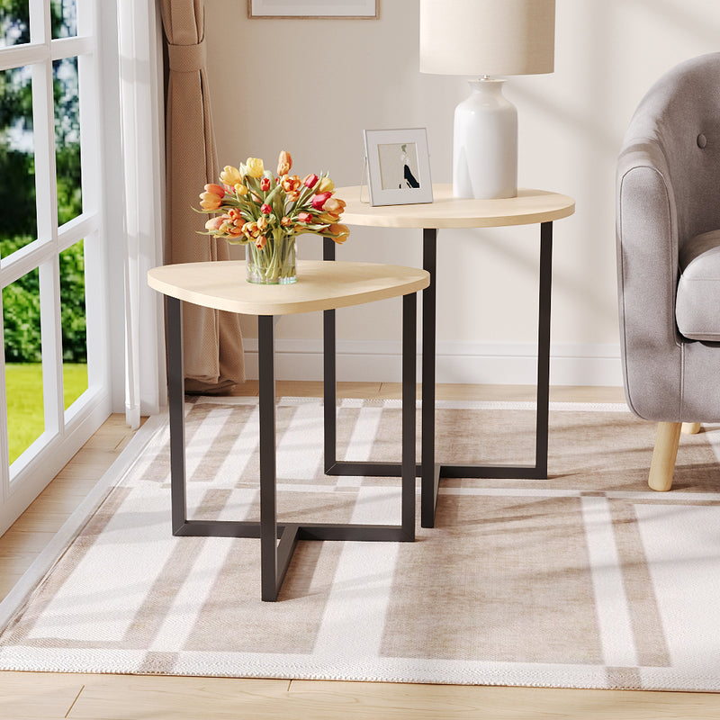 Livingandhome Stylish 2-Piece Nesting Accent Table Set