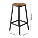 Livingandhome Set of 2 Bar Stools with Footrest