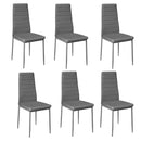 Livingandhome Set of 6 Modern Faux Leather Armless High Back Dining Chairs