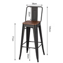 Livingandhome 4 PCS Vintage Metal Bar Stools