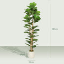HOMCOM Artificial Fiddle Leaf Fig Tree With Solid Wood Trunks