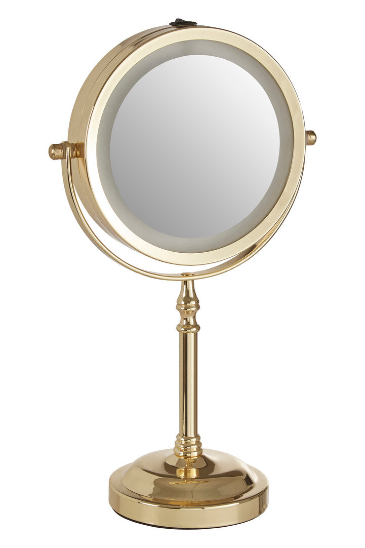 Cassini Gold Finish LED Large Table Mirror