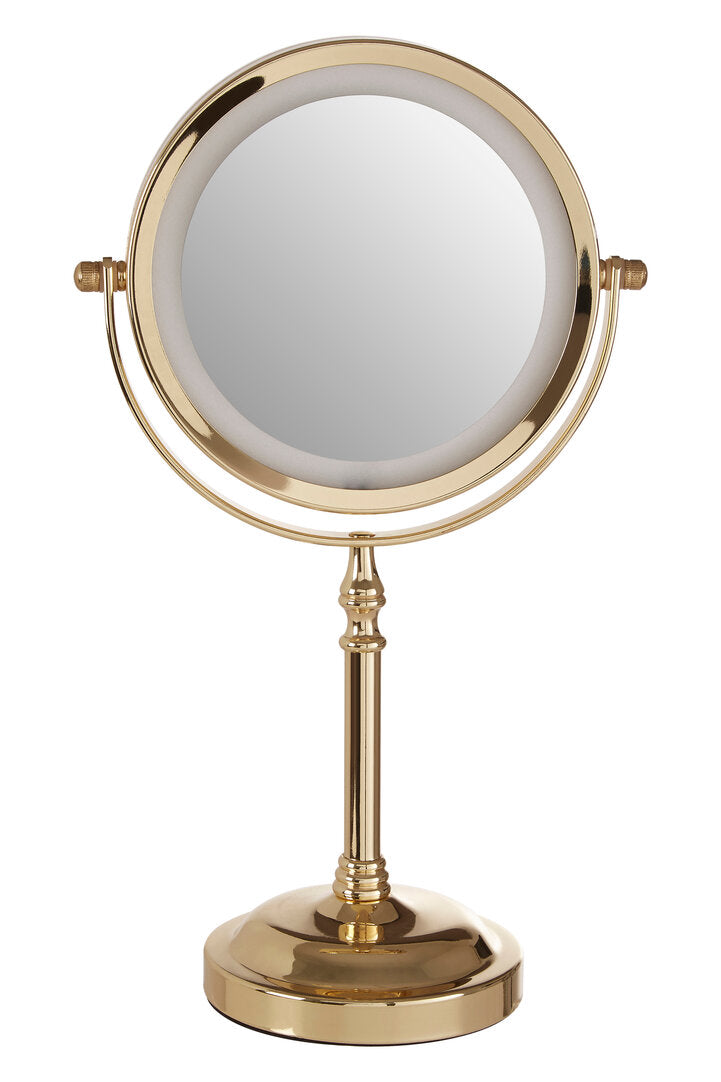 Cassini Gold Finish LED Large Table Mirror
