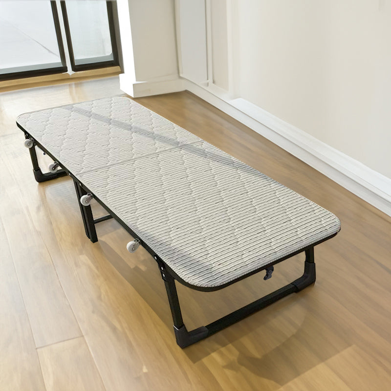 Livingandhome Steel Frame Folding Rollaway Bed with 4 Wheels