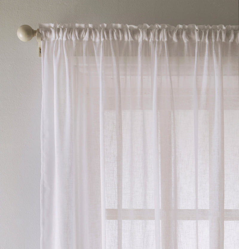 Eden White 100% Recycled Plain Voile Panel - Pair