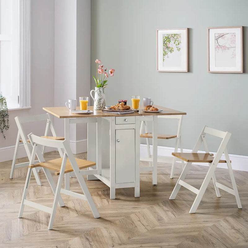 Savoy Dining Table Set with 4 Chairs White