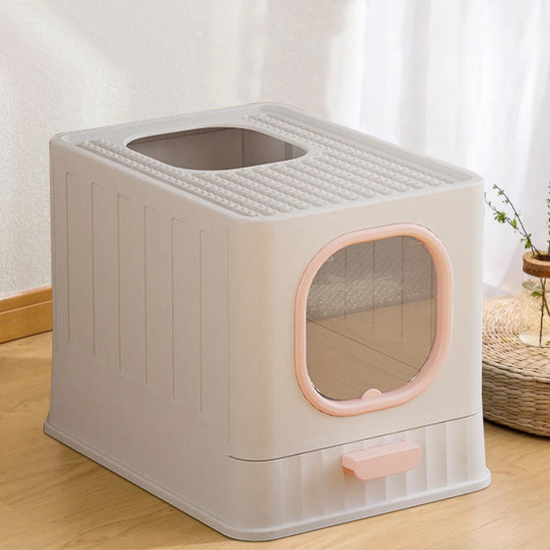 KidKid Enclosed Folding Cat Litter Box Toilet with Scoop