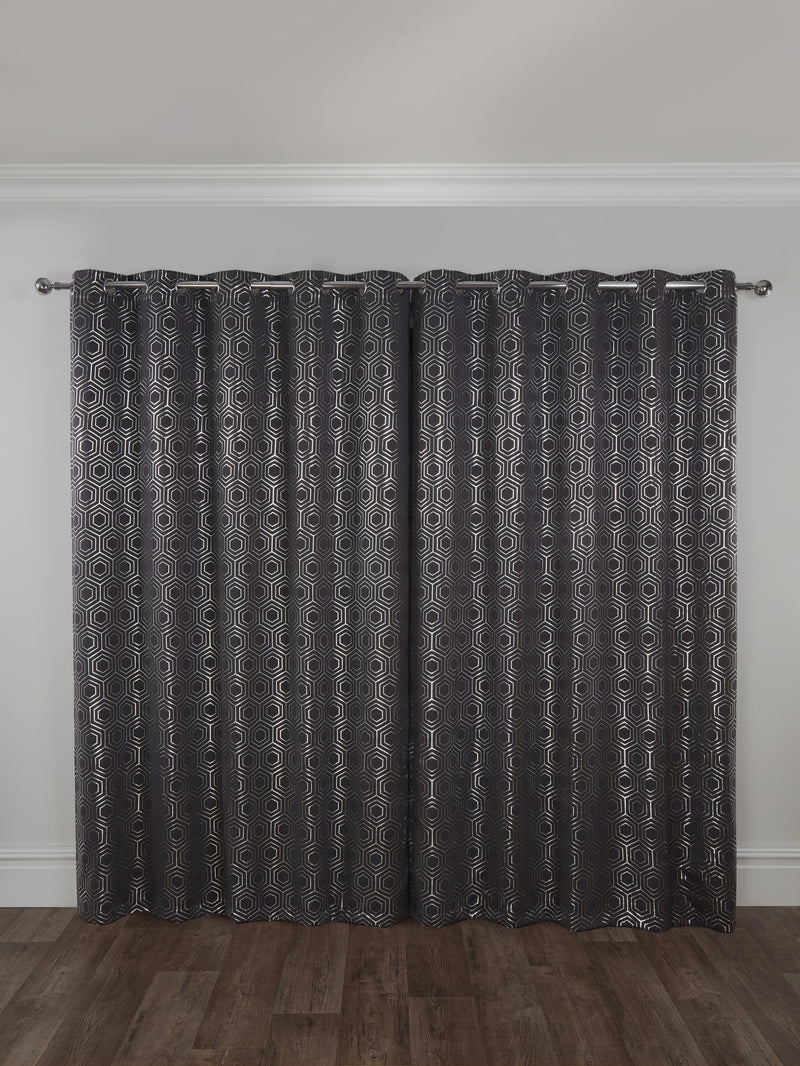 Hartford Blackout Eyelet Curtains - Charcoal Grey