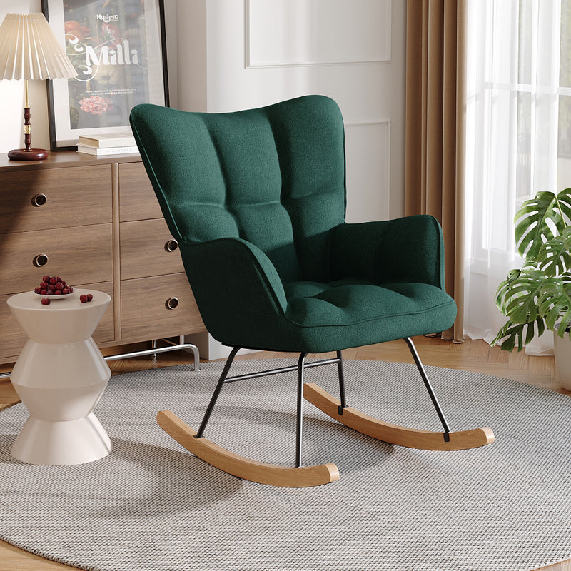 Livingandhome Modern Tufted Upholstered Rocking Chair