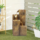 Livingandhome Freestanding Garden Falls Fountain Rockery Decor Solar Powered