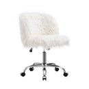 Livingandhome Faux Fur Swivelling Adjustable Office Chair