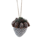 Christmas Sparkle Glitter Acorn Hanging Decoration 11cm - Silver