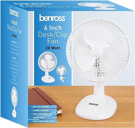 Benross 6inch 2in1 Desk/clip Fan