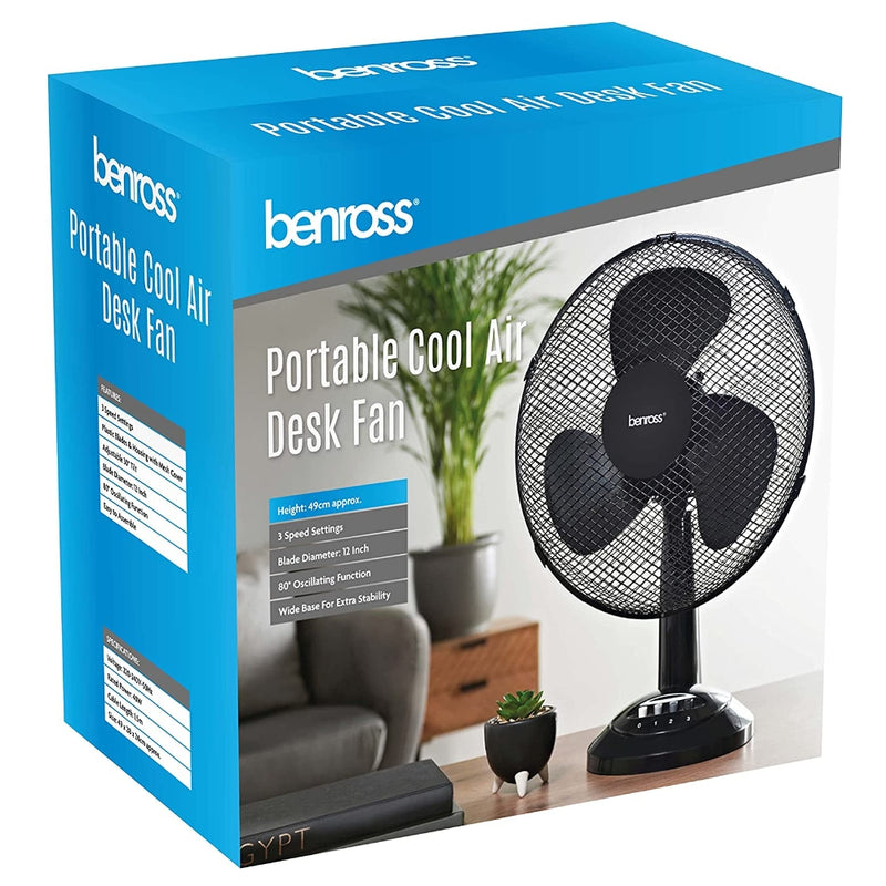 Benross Desk Fan 12 Inch - Black