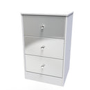 Porto Ready Assembled Bedside Table with 3 Drawers  - Uniform Matt & White Matt
