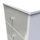 Porto Ready Assembled Bedside Table with 3 Drawers  - Uniform Matt & White Matt