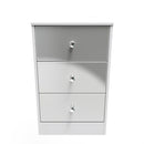 Porto Ready Assembled Bedside Table with 3 Drawers  - Uniform Matt & White Matt