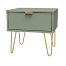Harare Ready Assembled Bedside Table with 1 Drawer  - Reed Green