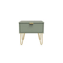 Harare Ready Assembled Bedside Table with 1 Drawer  - Reed Green