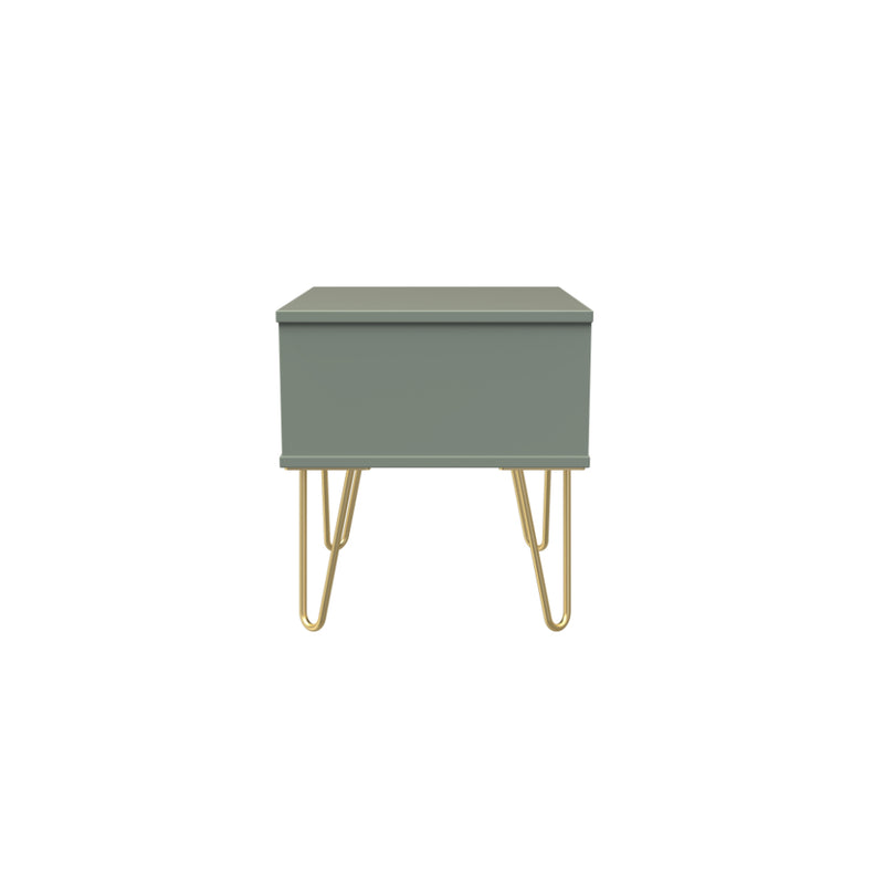 Harare Ready Assembled Bedside Table with 1 Drawer  - Reed Green