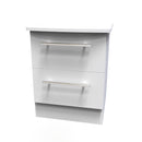 Sofia Ready Assembled Bedside Table with 2 Drawers  - Grey Matt