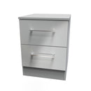 Wellington Ready Assembled Bedside Table with 2 Drawers  - Uniform Matt & Dusk Grey