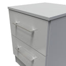 Wellington Ready Assembled Bedside Table with 2 Drawers  - Uniform Matt & Dusk Grey