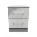 Wellington Ready Assembled Bedside Table with 2 Drawers  - Uniform Matt & Dusk Grey