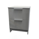 Paris Ready Assembled Bedside Table with 2 Drawers  - Uniform Matt & Dusk Grey