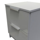 Paris Ready Assembled Bedside Table with 2 Drawers  - Uniform Matt & Dusk Grey