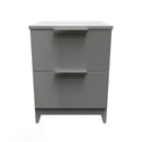 Paris Ready Assembled Bedside Table with 2 Drawers  - Uniform Matt & Dusk Grey