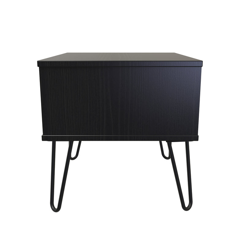 Haiti Ready Assembled Bedside Table with 1 Drawer  - Black Matt