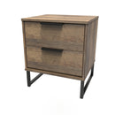 Havana Ready Assembled Bedside Table with 2 Drawers  - Vintage Oak