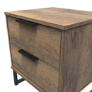 Havana Ready Assembled Bedside Table with 2 Drawers  - Vintage Oak