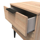 Helsinki Ready Assembled Bedside Table with 2 Drawers  - Bardolino Oak