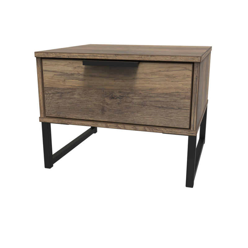 Havana Ready Assembled Bedside Table with 1 Drawer  - Vintage Oak