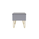 Glitz Ready Assembled Bedside Table with 1 Drawer  - Shadow Matt & Grey