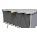 Glitz Ready Assembled Bedside Table with 1 Drawer  - Shadow Matt & Grey