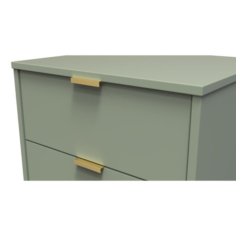 Harare Ready Assembled Bedside Table with 2 Drawers  - Reed Green